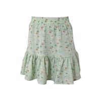 HOUND Girl flower skirt i lysegrøn med blomsterprint og elastisk talje, vist forfra.